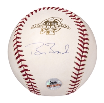 2002 Barry Bonds Signed OML Selig World Series Baseball (Beckett)